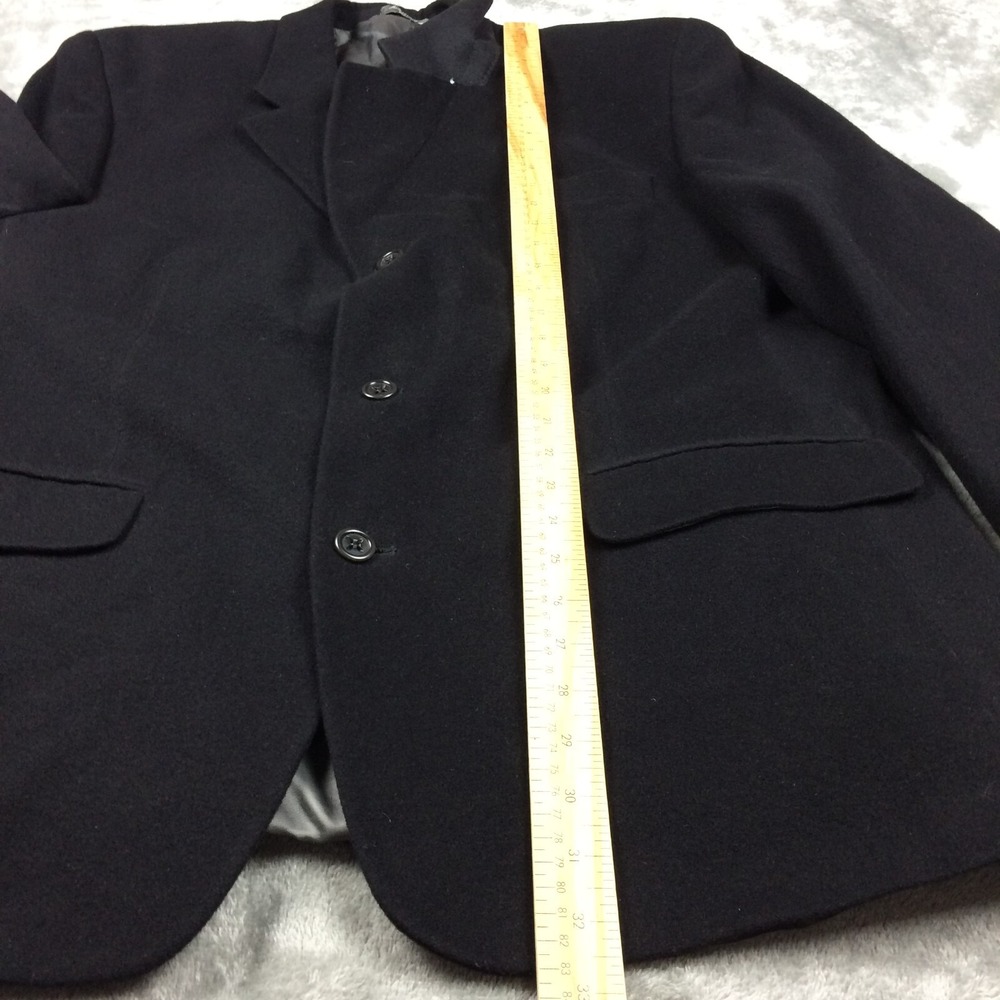 Sanford Bryant Mens Blazer Angora Wool Sport Coat Solid Black Three Button‎ 46R - Picture 7 of 15
